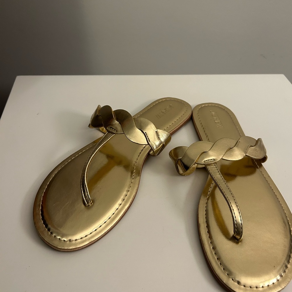 J. Crew Gold Braided Sandals